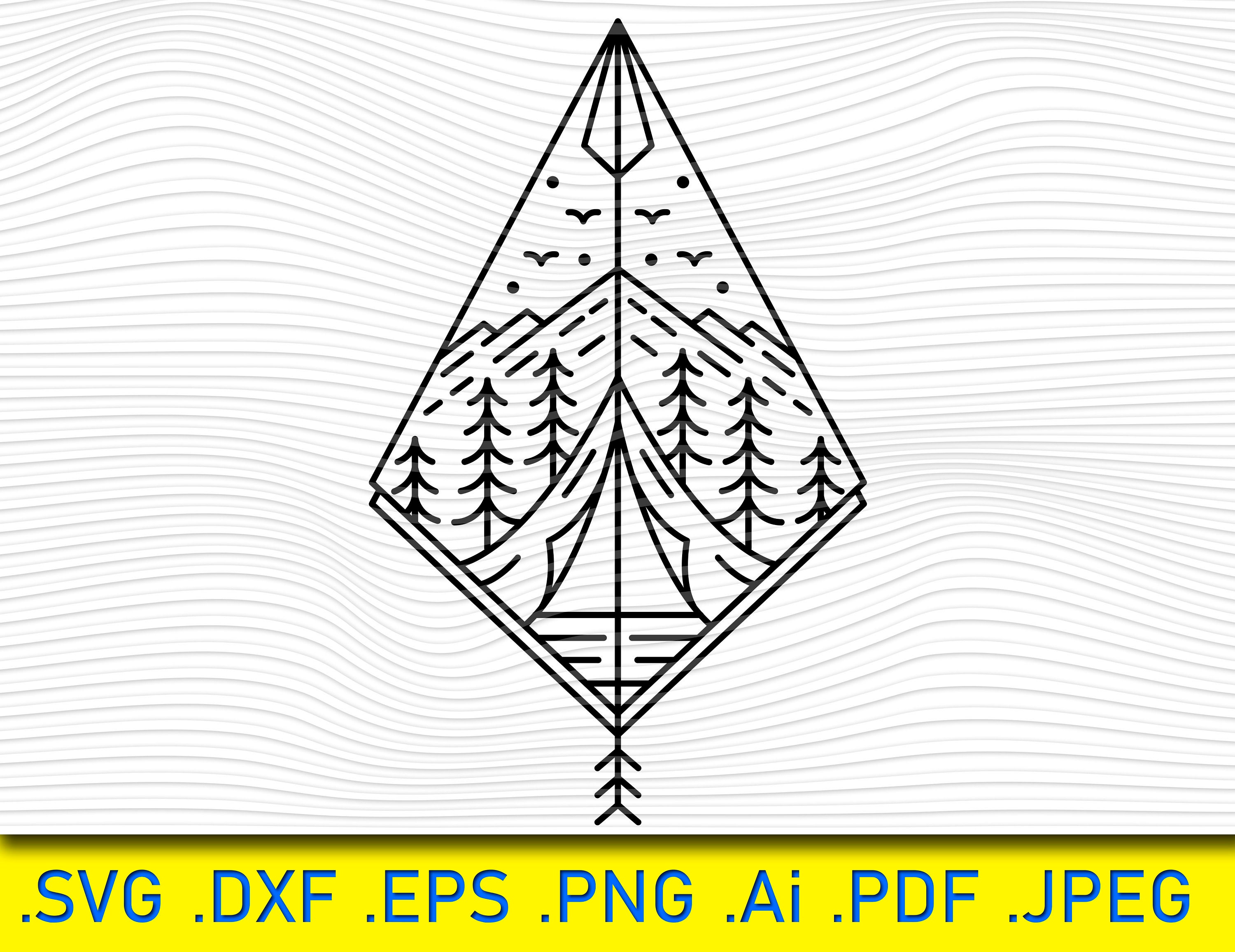 Outdoor Geometric Simple Mountain SVG File Minimalist | Etsy