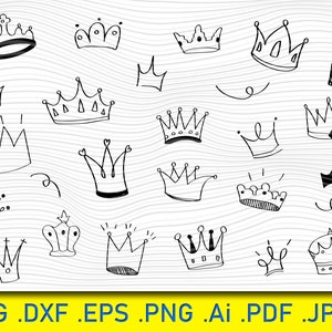 Crown SVG, Crown Clipart, King Crown, Crown Silhouette,PNG, Dxf, Eps, Crown Vector, Cricut, Monogram clipart, princess svg