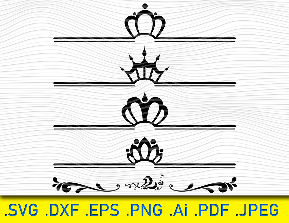 Download Ornaments with Crowns svg Swirl SVG Flourish SVG Swoosh | Etsy