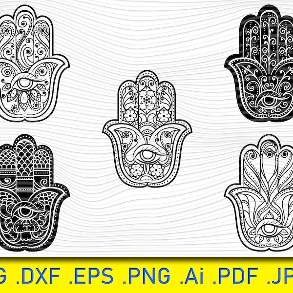 Hamsa SVG, Mandala Svg, Hamsa Hand Svg, boho hand svg, yoga svg, hamsa clipart,hamsa hand vector, hamsa cut file, Hamsa Symbol Hand sign Svg