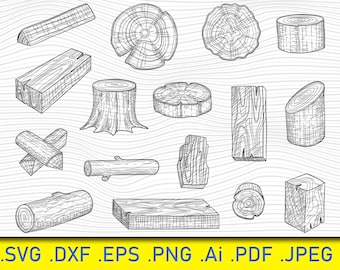 16 rebanadas de árbol, tocón de tronco SVG, madera SVG, archivo de corte de leñador, troncos cortados SVG, bosque SVG, archivos para Cricut, árbol SVG, EPS, PNG