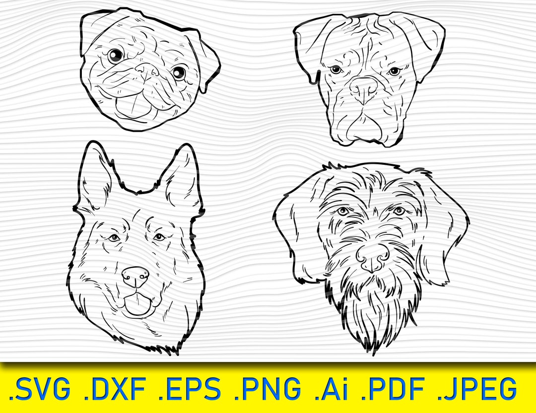 Dog Face Svg, Dog Svg, Pet Svg, Puppy Svg File Vector, Dog Silhouette ...