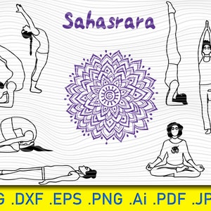 SVG Chakra yoga Sahasrara Mandala symbol Vector Layered Cut File Silhouette Cameo Cricut Design