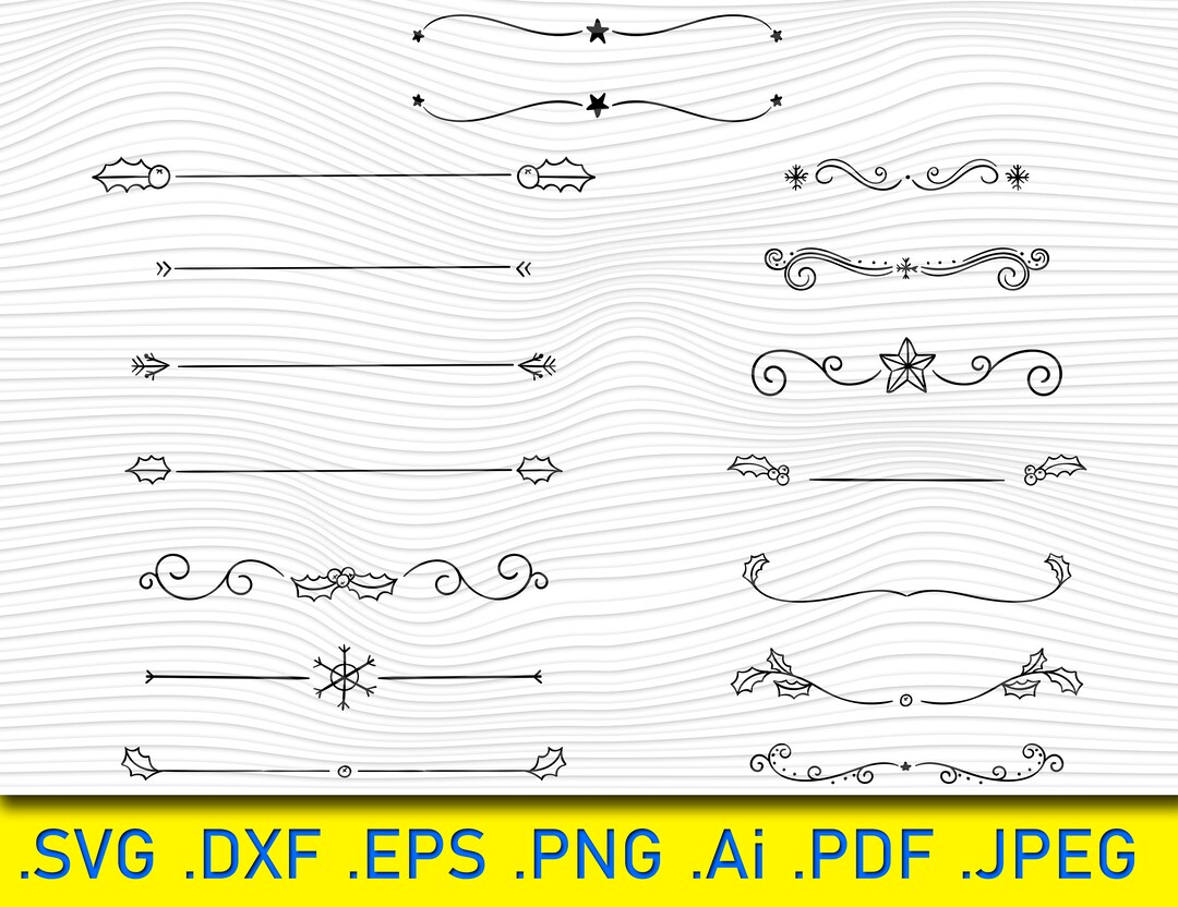 Text Dividers Svg, Dividers Bundle Svg, Flourish Svg, Wedding Svg, Text ...