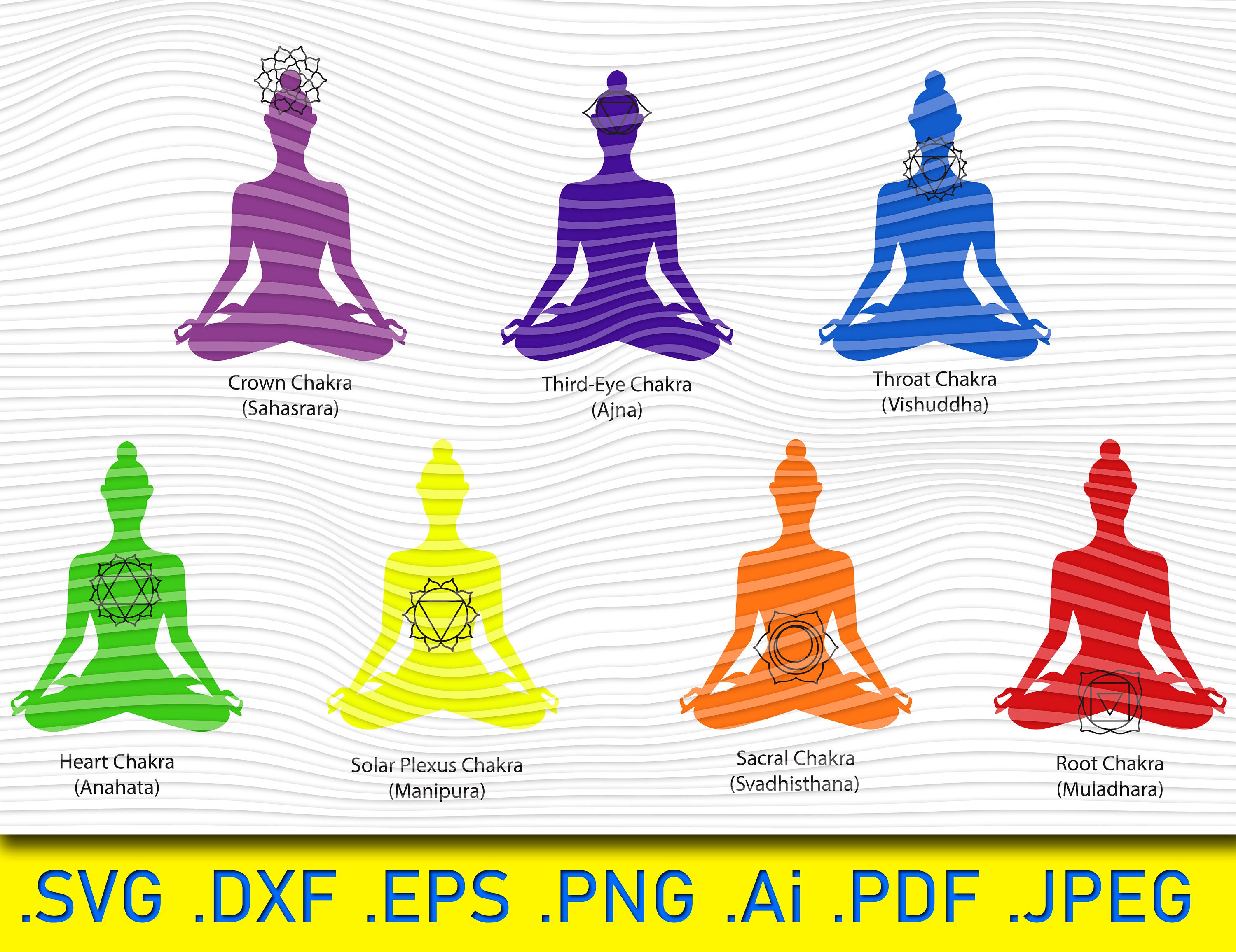 17 Yoga SVG Files Yoga Pose Svg Chakra Symbols Budha Svg Meditation Svg