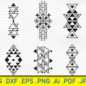 マオリの幾何学模様、ポリネシアのバンド タトゥー ステンシル | アート トライバル SVG ボーダー | マオリ バンド | Cricut およびシルエット ファイル | カット用デジタル ボーダー。