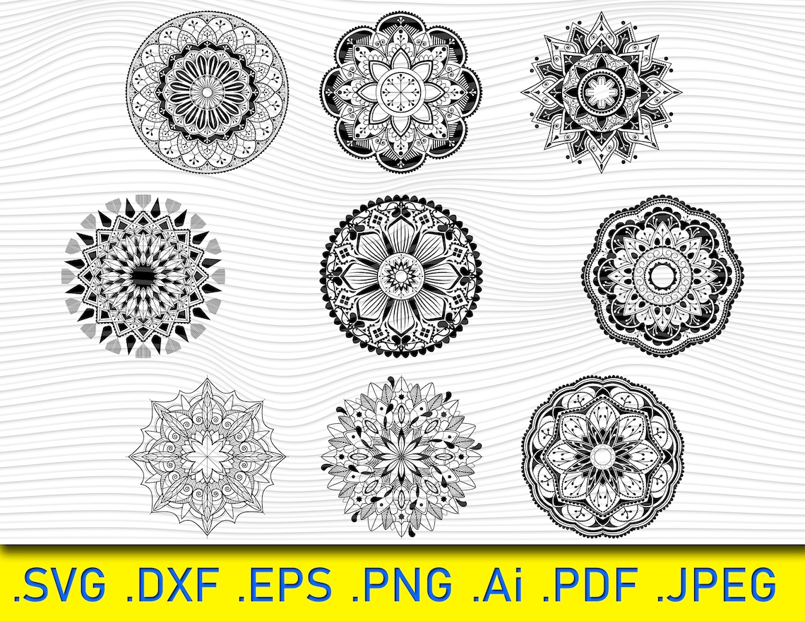 Mandala Svg Mandala Dxf Files Svg Files for Mandala Svg - Etsy