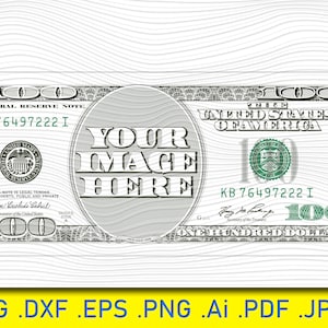 Money Cash Stack 100 Dollar Bill Currency Business Advertising Payment Design Element Paper Logo .SVG .PNG Clipart Vector Cricut Cut Cutting