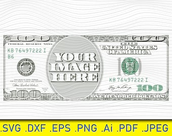 Money Cash Stack 100 Dollar Bill Currency Business Advertising Payment Design Element Paper Logo .SVG .PNG Clipart Vector Cricut Cut Cutting