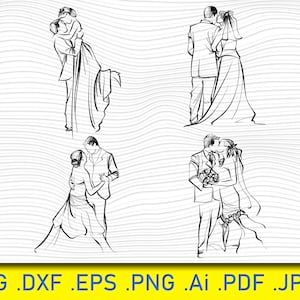 Bruidspaar silhouetten SVG, bruid en bruidegom, split clipart, geluk svg, bruiloft SVG, split bruiloft SVG, de heer en mevrouw, bruid Svg, svg, png