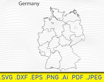 Germany Map Infographic, Earth SVG, World Map SVG, World Map Silhouette, World Svg, Travel Svg, Svg, Continents Svg, Map Silhouette, Map Svg