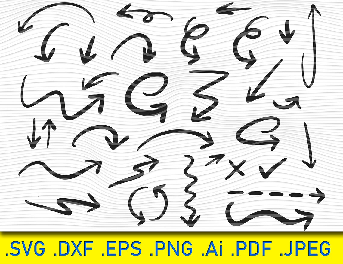 Line Art Arrows Svg.vector Line Arrows Set. Order Svg Hand | Etsy