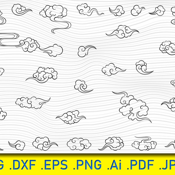 30 Cloud Svg Bundle, Weather cloud svg, Thunderclouds svg, Weather SVG, Rain Cloud Svg, Clouds clipart, Svg Cut File, Lightning Svg, Dxf,Png