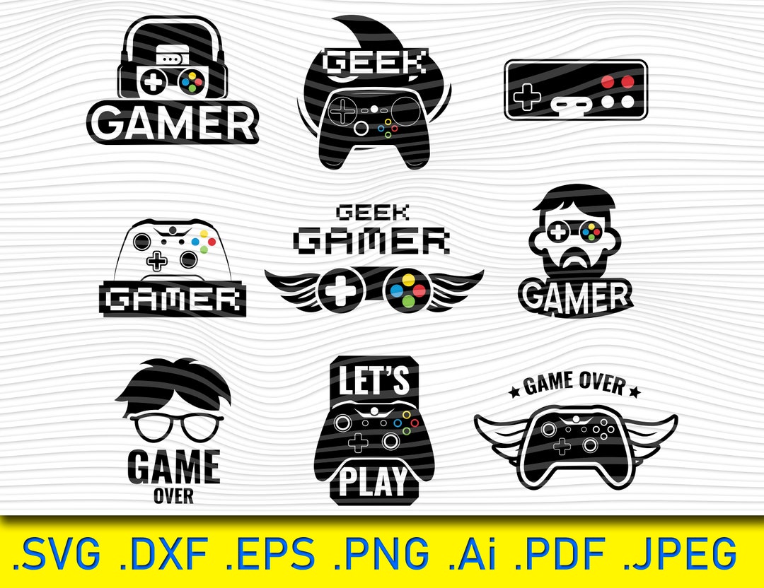 Video Game Logo Emblems With Gamer Vintage Joystick Console - Etsy