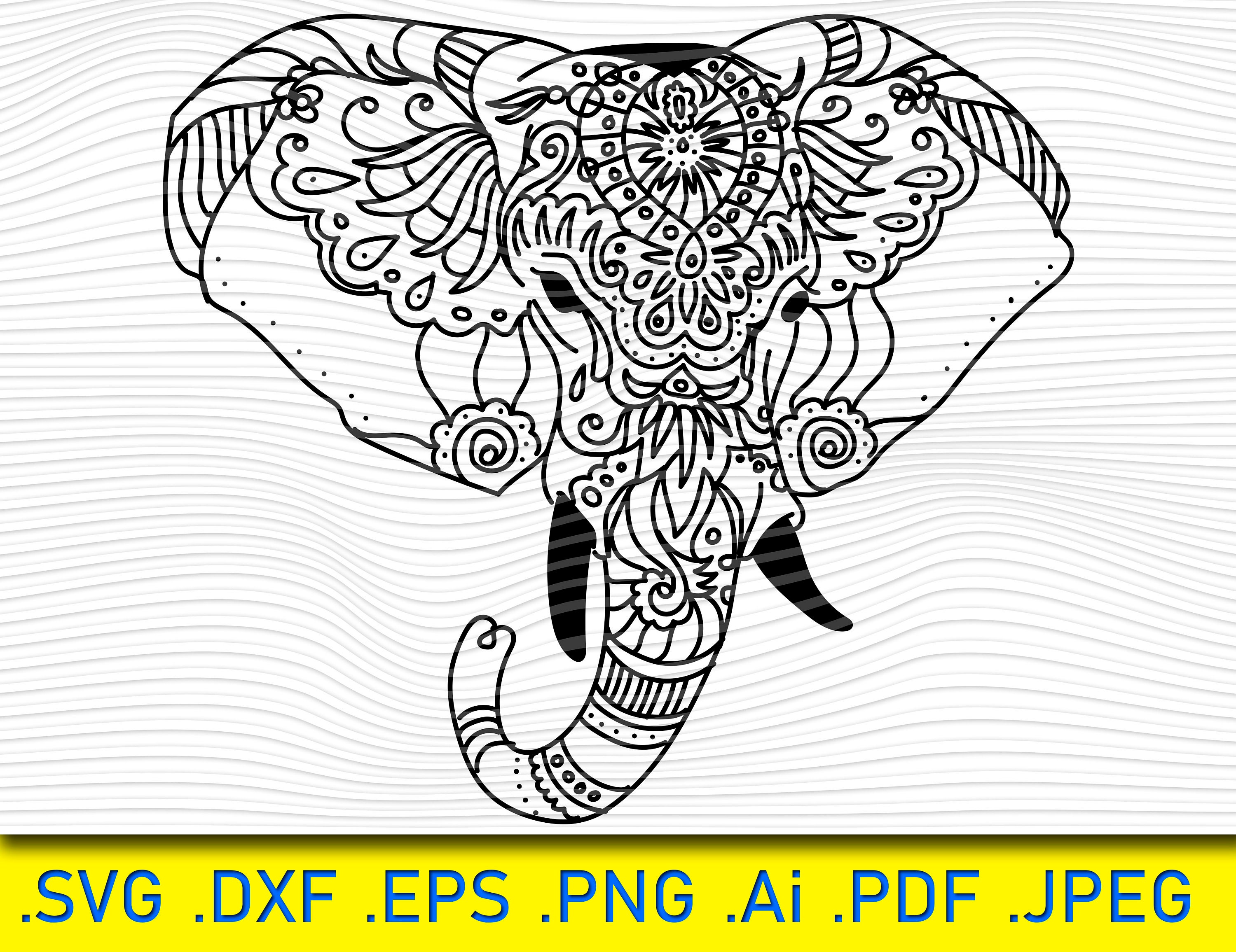 Floral Elephant Svg File Elephant Svg Flowers Elephant svg Etsy