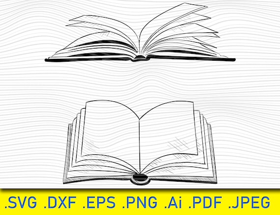Open Book Svg, Book Svg Bundle, Book Clipart, Reading Svg