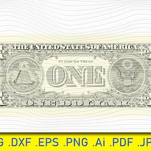 Un dollaro Immagine disegnata a mano di alta qualità, Dollaro SVG, Soldi Svg, File tagliati al laser, Banconota Svg, Paga Svg, Contanti Svg, Svg Svg Borsa dei soldi, Clip art, SVG