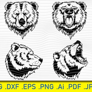 Fichiers clipart Roi ours à couper, silhouette vecteur ours, ours svg, téléchargement immédiat Grizzly, ours svg coupe fichiers, fichier vectoriel Papa ours, grizzly