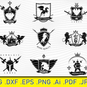 Heraldic emblems, Knight&#39;s shield, coat of arms, emblem svg, arms, knight, knight&#39;s shield, crown, family crest logo, swords and ribbon