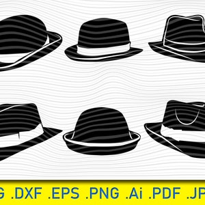 Hoed Svg Bundel, gentleman svg, hoed svg, hoed clipart, hoge hoed clipart, hoed silhouet svg, hoed cricut, hoge hoed vector, hoge hoed snijden, Svg