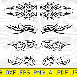 Tribal Tattoo SVG, Tribal Swirl Art svg, svg Für Cricut, Schneidedatei Silhouette Cameo, digitaler Download, svg PNG DXF-Dateien, ethnische Tribal