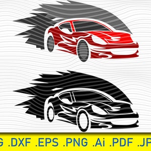 Auto, Sportwagen svg, Rennauto svg, Auto svg-Dateien für Cricut, Sportwagen Clipart, Dxf-Dateien für Laser, Racing svg, Silhouette svg, Auto Clipart
