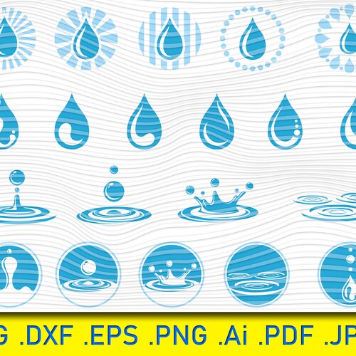 20 Water Drops Clean Water Drops Waves Font Concept Fresh - Etsy