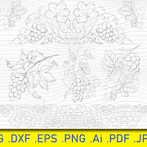 Grapevine Vector. Grapevine Laser Pattern. Vine SvG Silhouette. Vine & Grape Cricut File, Vine SVG,Grape Leaves SVG, Grapevine, Grape SVG