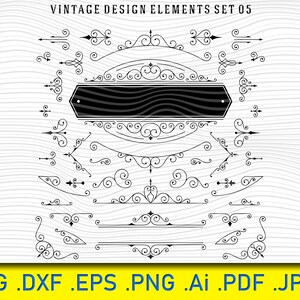 41  Ornaments Collection, Vintage Style, Vintage ornaments, Vintage flourish ornament frame vector, Swirl SVG, Flourish SVG, Swoosh SVG