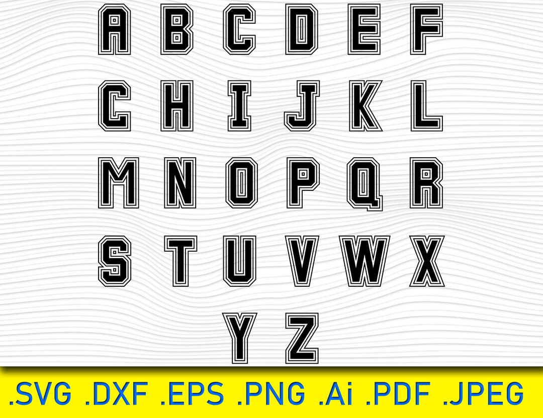 Alphabet, Varsity Font Svg College Font Svg Sport Font Svg Baseball ...