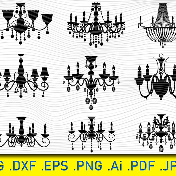 Chandelier SVG Bundle, Princess SVG bundle, Chandelier cut file, Girl clipart, svg files for silhouette, files for cricut, svg, dxf, eps, ai