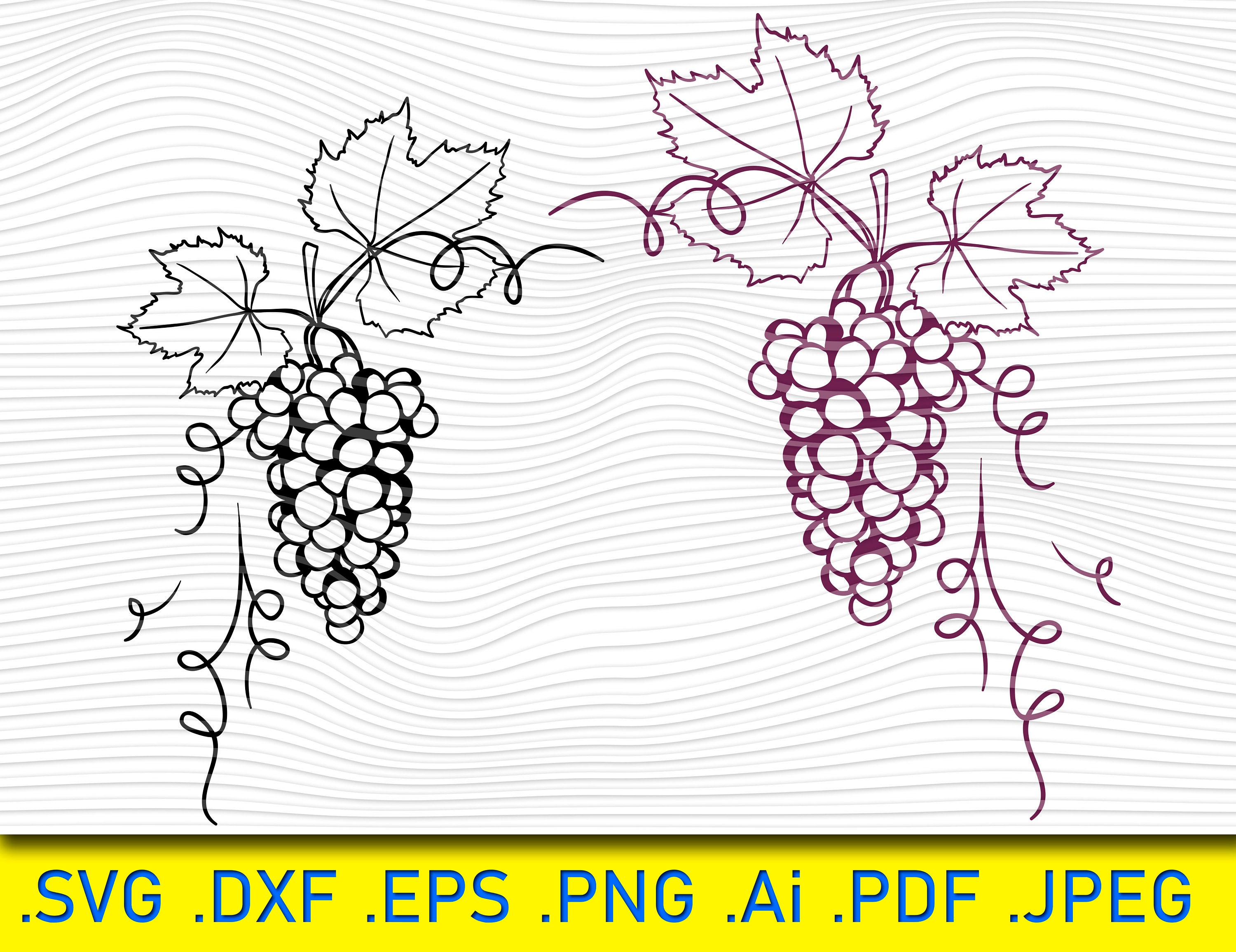 Painted Grapes Grape SVG Fruit svg Wine svg Grape clipart Etsy