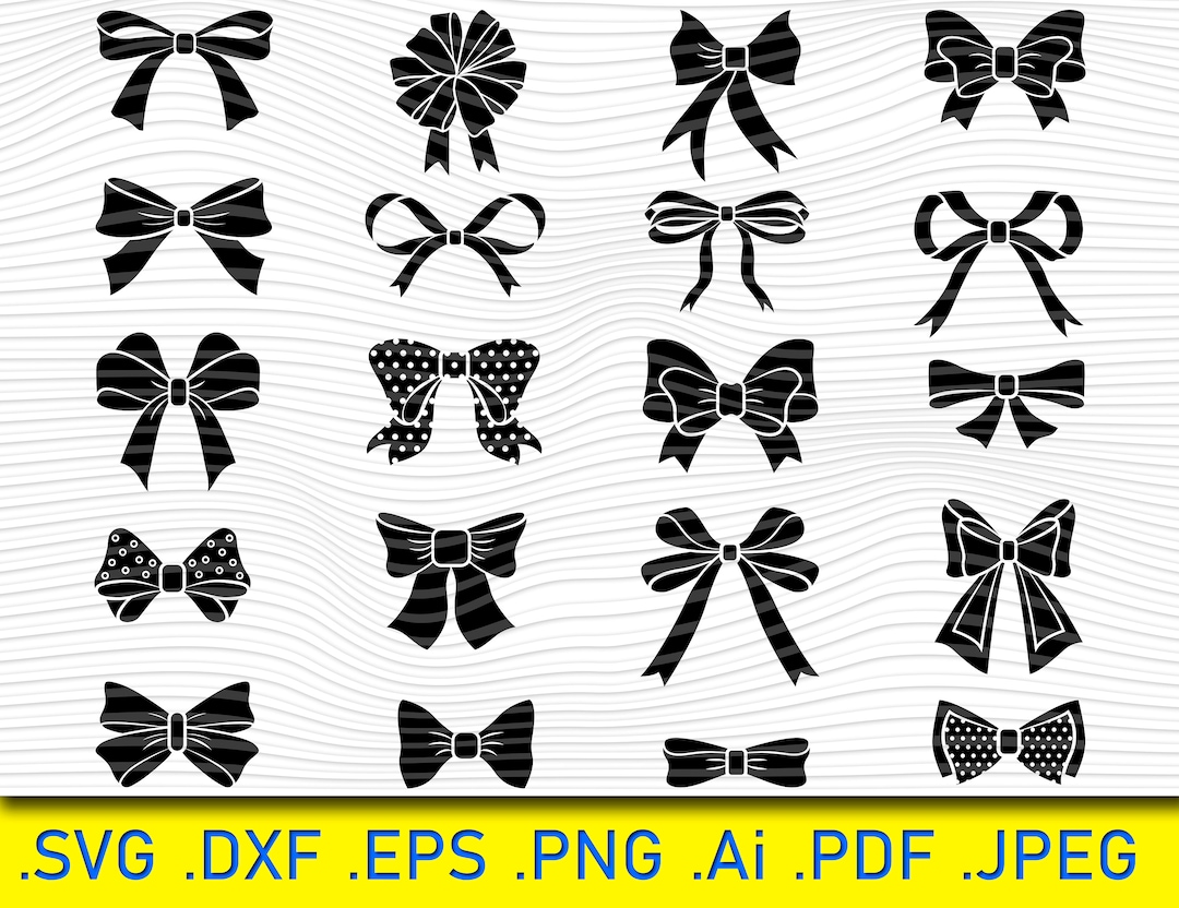 20 Bow SVG Bundle, Bow SVG, Bow Clipart, Bow Cut Files for Silhouette ...