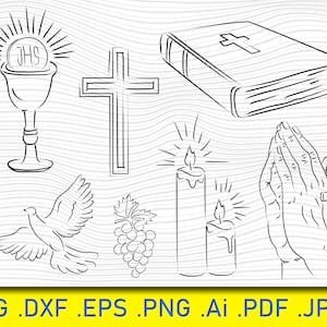Kreuz SVG, Erstkommunion SVG, Konfirmation Schnittdatei, Kreuz Taufe, Heilige Kommunion Vektor, Taufe, Katholische SVG, Jesus, Christliche SVG