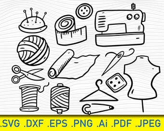 13 chancellery pictures BUNDLE, HARD WORK svg,thread,stationery store,hanger,scissors,ball of thread,scotch,Thread silhouette,sewing machine