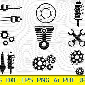 Mechanical Tools SVG: Engine, Car, Mechanic Clipart (Digital Download)