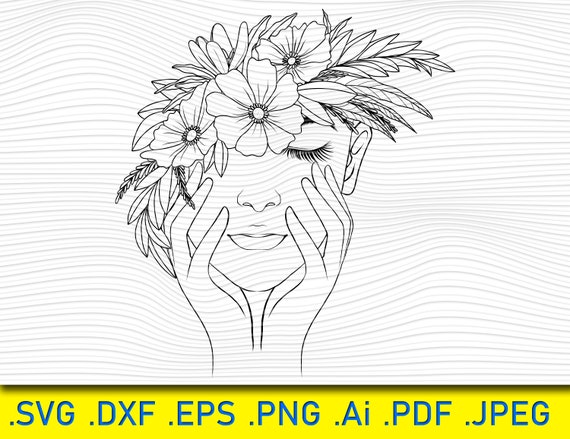Download Woman Flowers Flowers Svg Floral Woman Svg Woman With Etsy