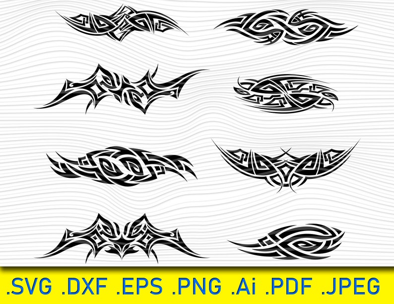 Tribal Tattoo SVG, Tribal Swirl Art svg svg For Cricut, Cutting File Silhouette Cameo svg PNG DXF Files,Svg cut Sleeve tattoo Ethnic Tribal image 1