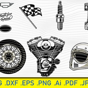 Motorcycle Svg, Bundle Motorbike Svg, Chopper Svg, Cruiser Svg, Harley, PNG Files, for Cricut, Vector For Silhouette, SVG, Instant Digital