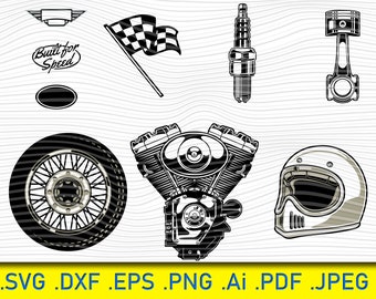 Motorcycle SVG Bundle: Chopper, Cruiser, Harley Designs (Digital Files)