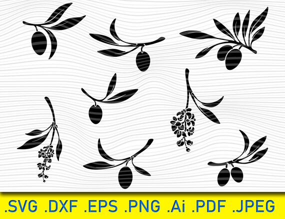 Olive Branch Svg Olive Svg Olive Clipart Olive Silhouette | Etsy