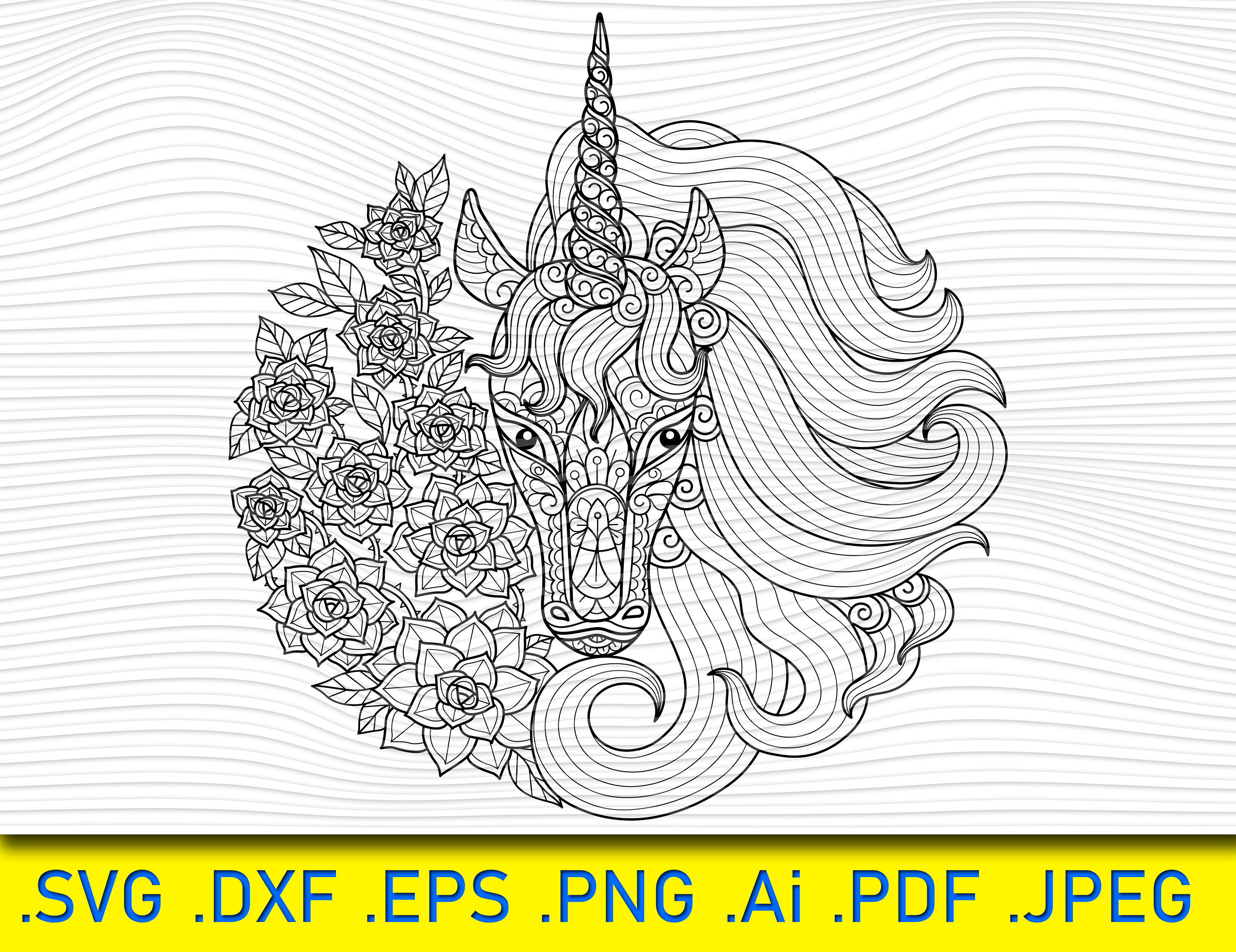 Unicorn Flower Unicorn Mandala SVG File Mandala Unicorn SVG - Etsy