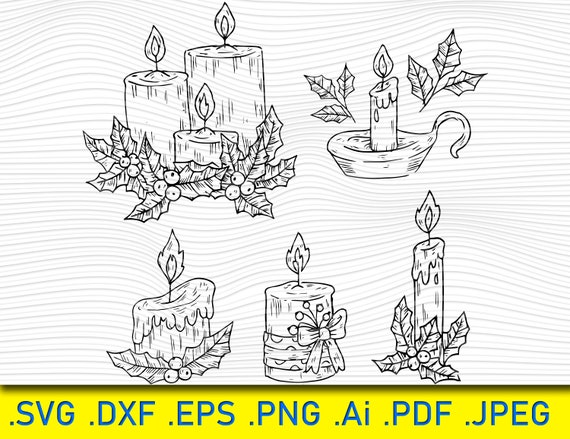 Christmas Candle Candle Svg Bundle Candles Svg Candle Etsy