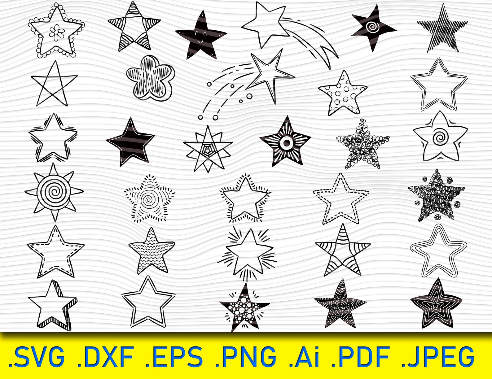 32 Stars SVG Bundle Star Vector Shooting Stars svg file for | Etsy