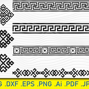 Maori Polynesian Tattoo Stencil: Geometric Tribal Border (SVG, PNG, EPS)