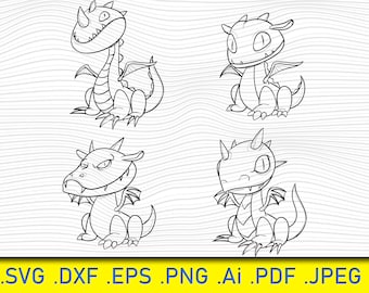 Dragon Design SVG Clipart: T-shirt Cut Files (Digital Download)