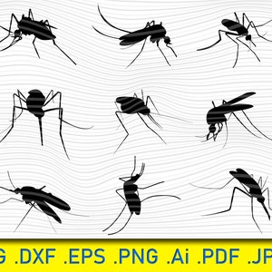 Mosquito SVG Bundle, Mosquito SVG, Mosquito Clipart, Mosquito Cut Files For Silhouette, Mosquito Files For Cricut, Vector, Dxf, Png, Design