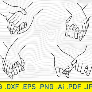 Main dans la main svg, svg mains, couple mains svg, main tenant SVG, toujours et pour toujours, svg de la Saint-Valentin, couple svg, svg mariage, clipart