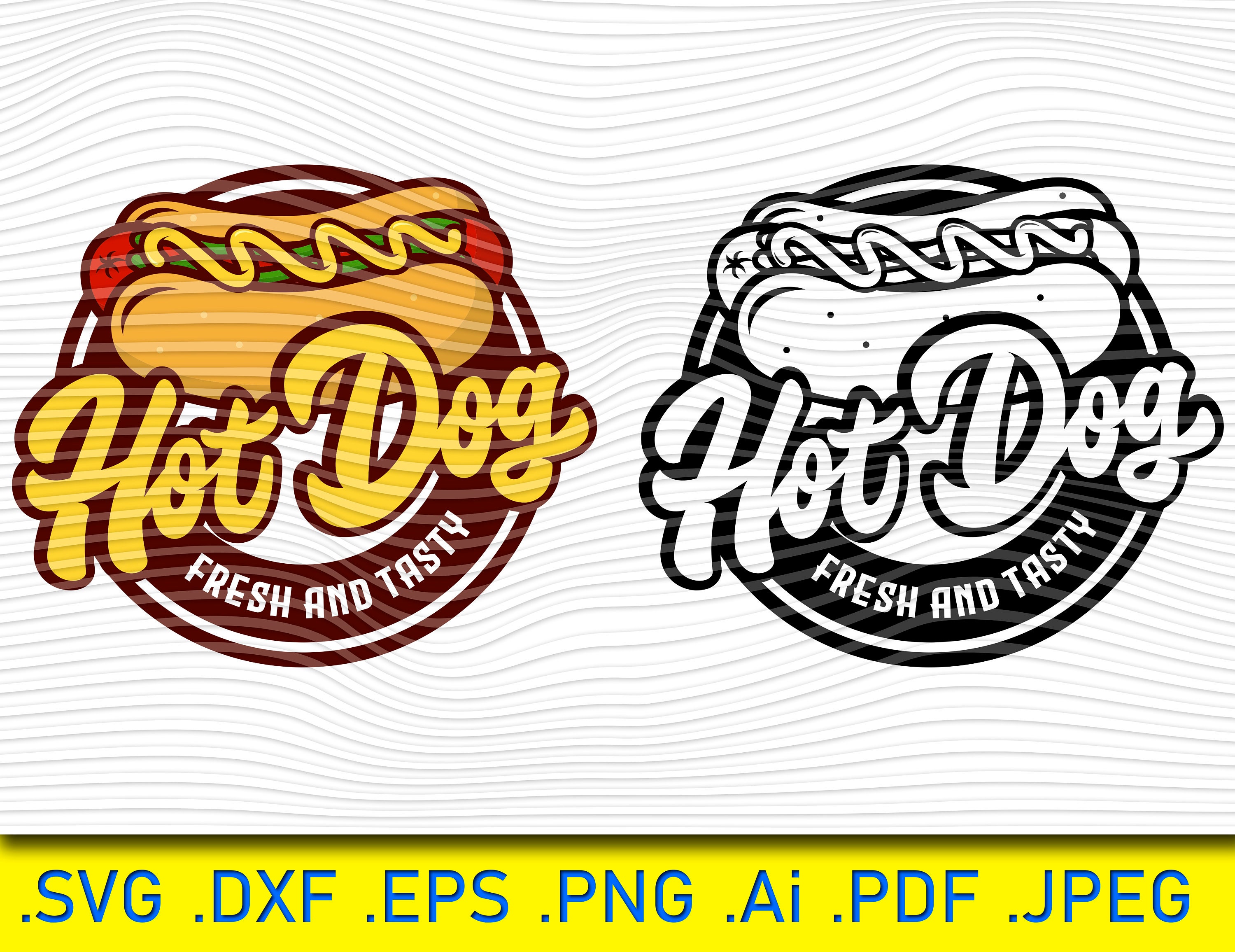 Hot Dog, Sausage, Grilled, BBQ, Bun, Link Clip Art, Clipart, Design, Svg Files, Png Files, Eps, Dxf, Pdf Files, Silhouette, Cricut, Cut File