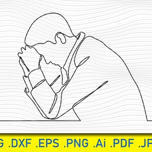 Hombre sentirse triste, cansado, preocupado por sufrir de depresión, salud mental llorando hombre SVG, Llanto Svg, cara triste clipart, triste Emoji Clipart